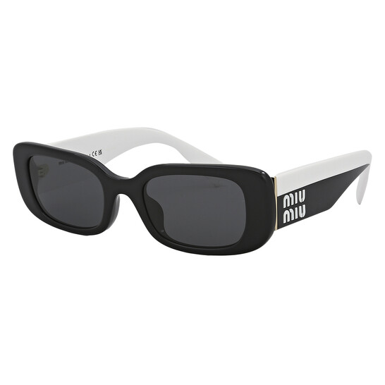 Miu Miu Dark Gray Rectangular Ladies Sunglasses MU 08YS