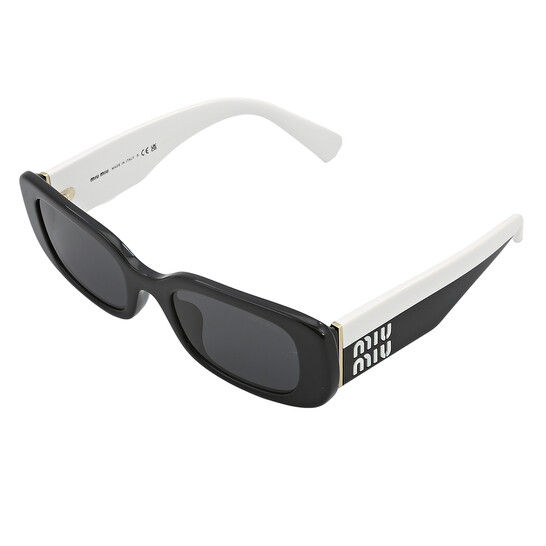 Miu Miu Dark Gray Rectangular Ladies Sunglasses MU 08YS