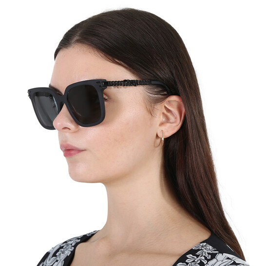 miu miu ブラックサングラス MU 13W 1S 0A0 Miu Miu Dark Grey Square Ladies Sunglasses MU 13WS 1BO5S0 55