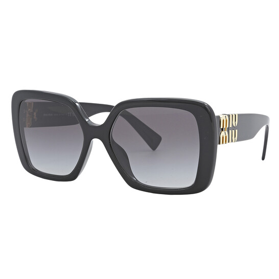 MIU MIU スクエアフレムサンクラス MU10YS 1AB5D1 MU10YS sunglasses Black | SmartBuyGlasses US