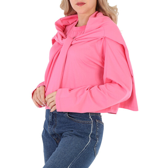 Mm6 Maison Margiela Mm6 Ladies Neon Pink Draped Split-Sleeve