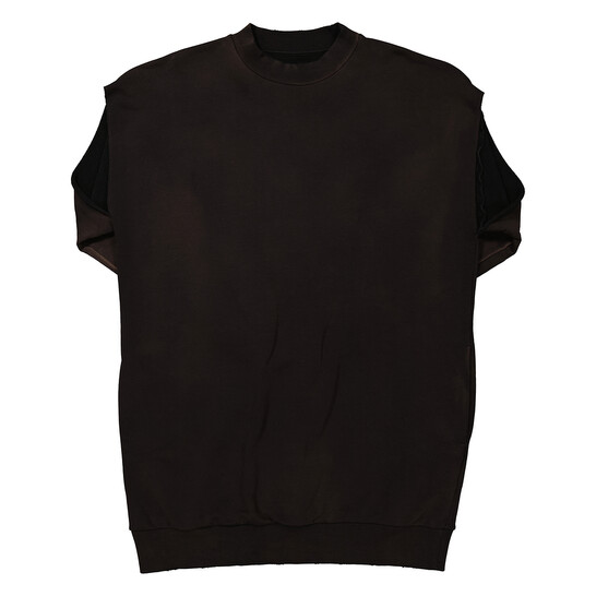 Mm6 Maison Margiela Ladies Black Cut-Out Sleeve Sweatshirt Dress