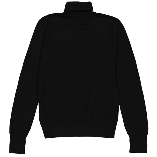 Mm6 Maison Margiela Ladies Black Rip Detail Turtleneck