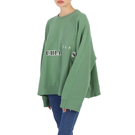 Mm6 Maison Margiela Ladies Clover Band Logo Print Sweatshirt