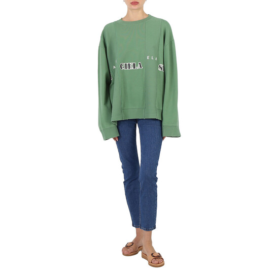 Mm6 Maison Margiela Ladies Clover Band Logo Print Sweatshirt