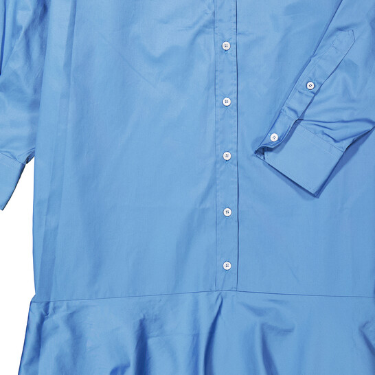 Mm6 Maison Margiela Ladies Prussian Blue Asymmetric Cotton