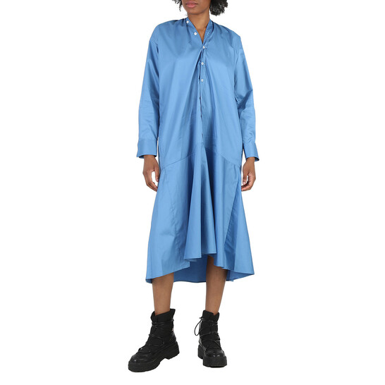 Mm6 Maison Margiela Ladies Prussian Blue Asymmetric Cotton Mm6 Maison Margiela Ladies Prussian Blue Asymmetric Cotton