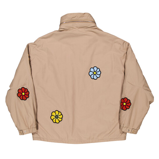 MONCLER 花柄刺繍 ジャンパー MONCLER 刺繍花柄 ダウンジャケット グレー系 サイズ0 サリエッテ