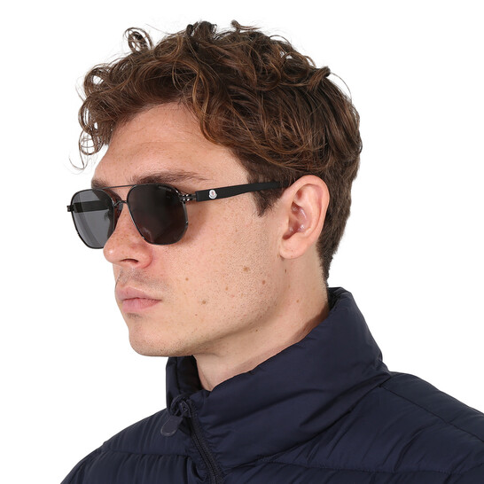 Moncler Flaperon Smoke Navigator Men's Sunglasses ML0242-H 08A 56
