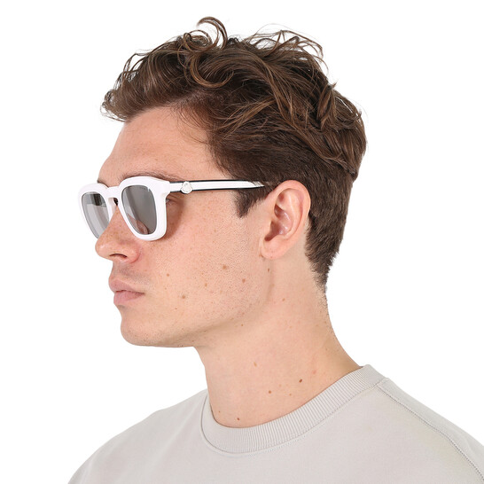 サングラス Moncler Sunglasses ML0057 21C White Silver Mirror Moncler Sunglasses for Women | Sunglass Hut