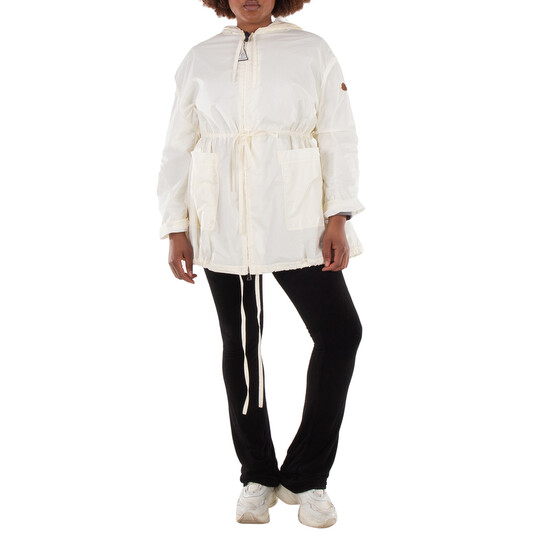 Moncler Hooded Logo-Patch Rain Jacket, Brand Size 2 (Medium