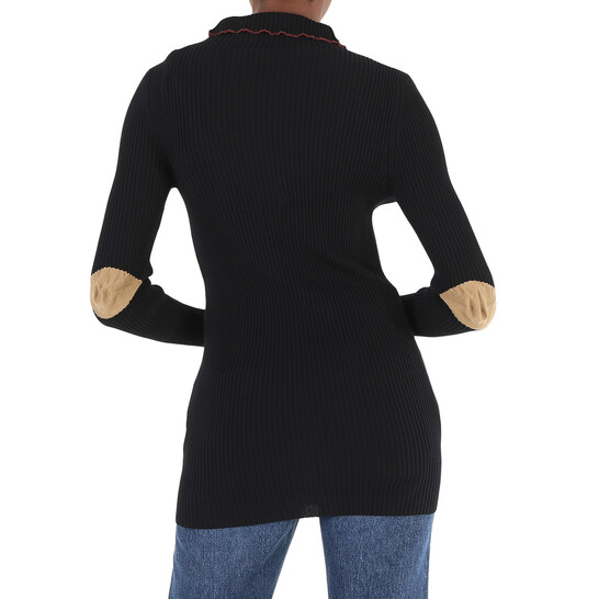 Moncler Ladies Black Ciclista Tricot Cotton Blend Turtleneck Moncler Ladies Black Ciclista Tricot Cotton Blend Turtleneck