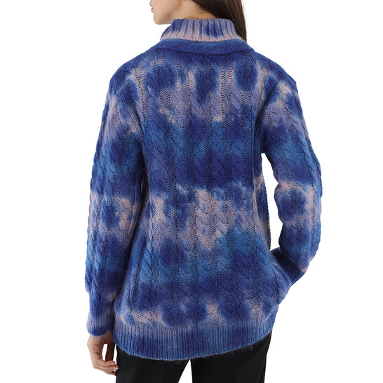 Moncler Ladies Cable Knit Tie-dye Jumper, Size Small E20989253300