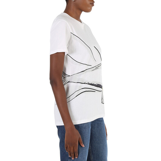 Moncler Ladies Dolphin Embroidered T-Shirt, Size X-Small