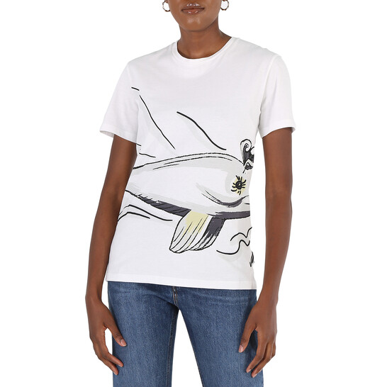 Moncler Ladies Dolphin Embroidered T-Shirt, Size X-Small