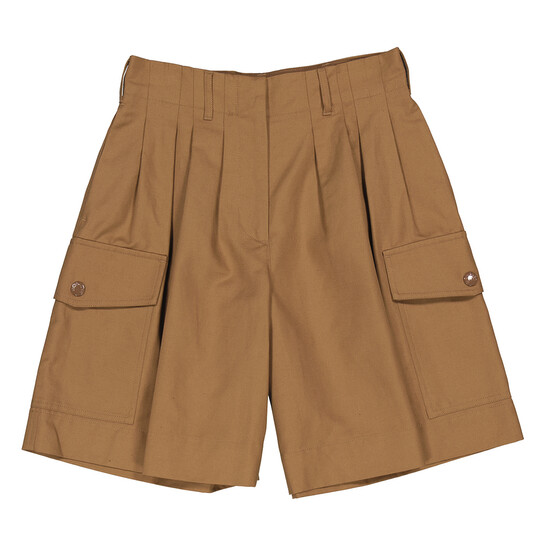 Moncler Ladies Light Brown Tailored Cargo Shorts, Brand Size