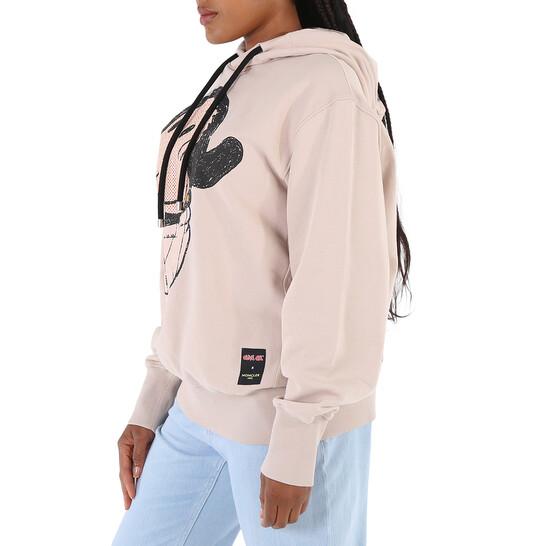 Moncler Ladies Medium Beige Olivia Oyl Graphic Print Hoodie