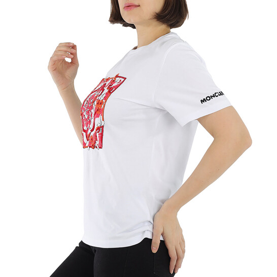 Moncler Ladies Short Sleeve Sequence Cotton T-Shirt, Size X Moncler Ladies Short Sleeve Sequence Cotton T-Shirt, Size X