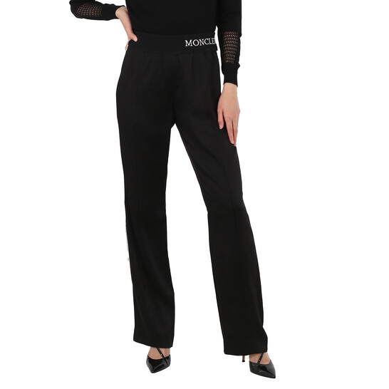 Moncler Ladies Side Stripe Tracksuit Pants in Black, Brand