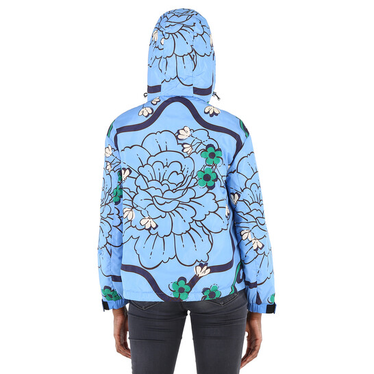 Moncler Lil Macro-floral Print Quilted Jacket, Brand Size 0 (X