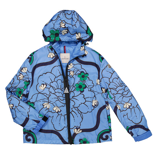 Moncler Lil Macro-floral Print Quilted Jacket, Brand Size 0 (X