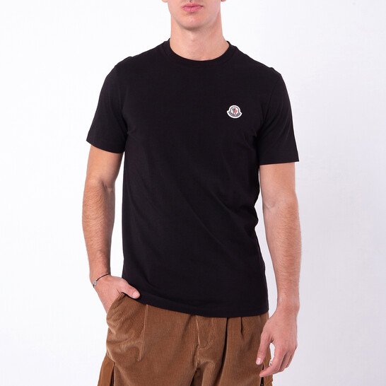 Moncler Logo-Patch Crew Neck T-Shirt, Size Medium