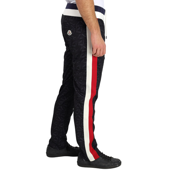 Moncler Men's Black Logo Accent Sweat Pants, Size X-Large