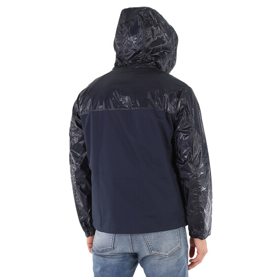 Moncler Men's Navy Vaugirard Logo Hooded Jacket, Brand Size