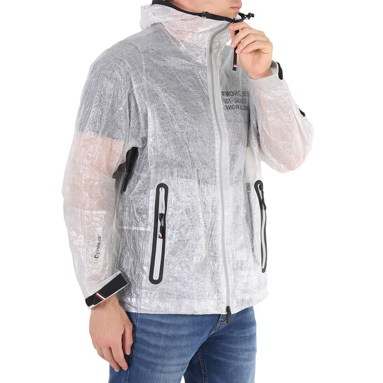Moncler Men's White Day-Namic Crinkled-Shell Hooded Rain Jacket