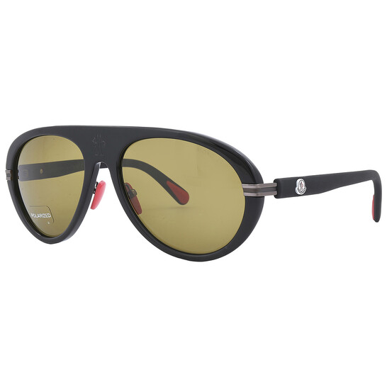 Moncler Navigaze Polarized Brown Pilot Men's Sunglasses