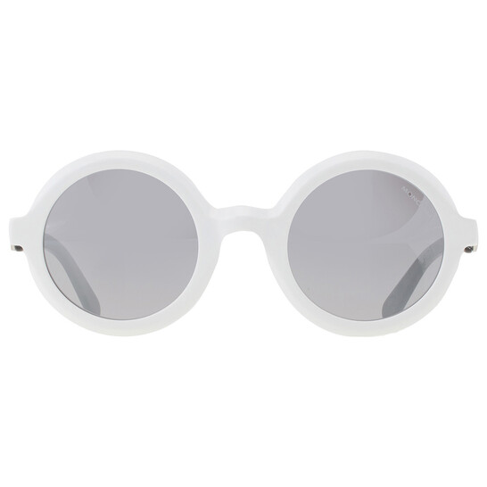 Moncler Orbit Silver Mirror Round Ladies Sunglasses ML0261 21C 50