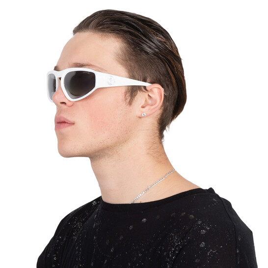 Moncler Pentagra Smoke Mirrored Wrap Men's Sunglasses ML0248 21C