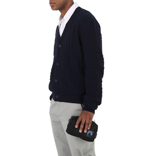 Montblanc Black Blue Spirit Medium Nylon & Leather Trim Case