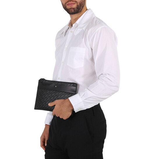 Montblanc Black Embossed Leather M_Gram 4810 Medium Pouch 128622