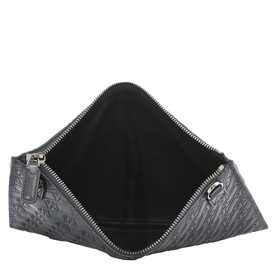 Montblanc Black Embossed Leather M_Gram 4810 Medium Pouch 128622