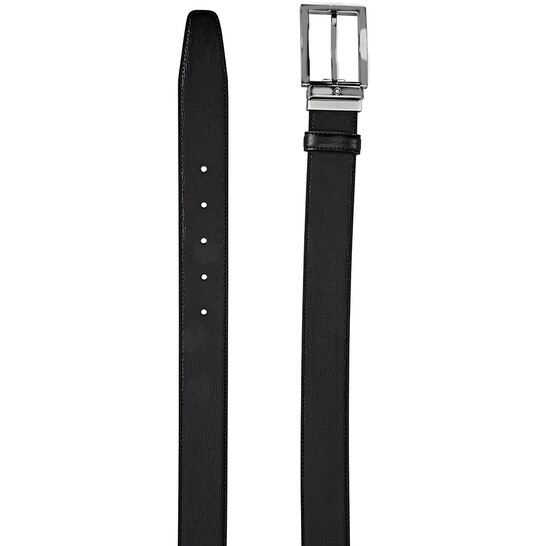 【極美品】MONTBLACK ベルト ホースシューバックル ブラック/ブルー リバーシブルレザー