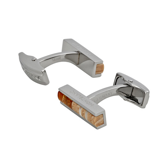 Montblanc Deco Cuff Links with Wood and Amber Inlays 111333 - 546x546 Image #2