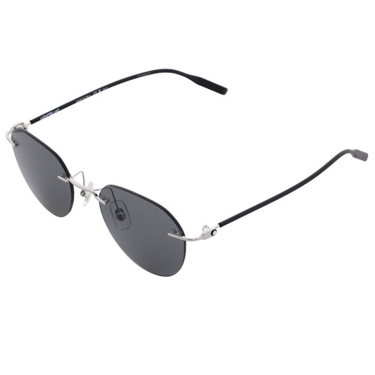 Montblanc Grey Oval Men's Sunglasses MB0428S 002 51 889652596136