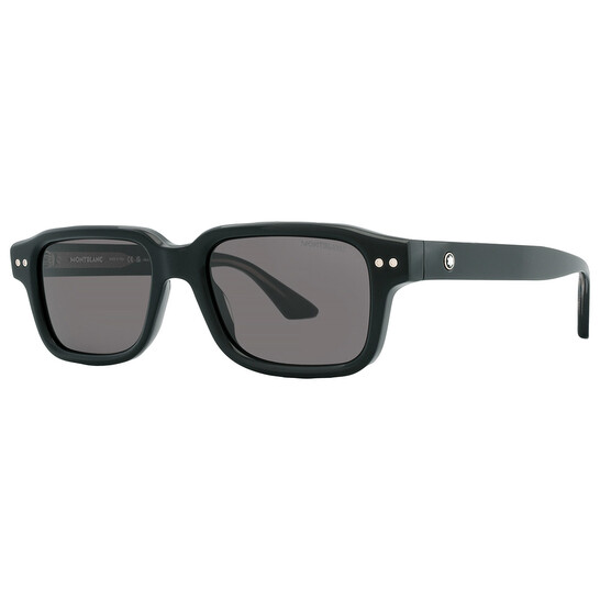 Montblanc Grey Rectangular Men's Sunglasses MB0286S 001 53