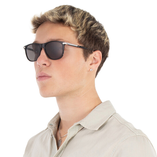 Montblanc Grey Square Men's Sunglasses MB0216S 001 56 889652367118