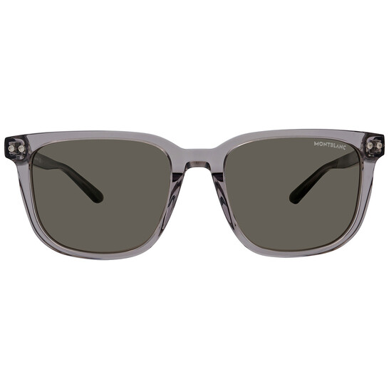 Montblanc Grey Square Men's Sunglasses MB0258SA 003 55
