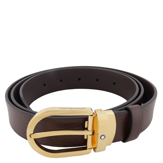 Montblanc Horseshoe Buckle 30 mm Leather Belt 129423  display picture 3