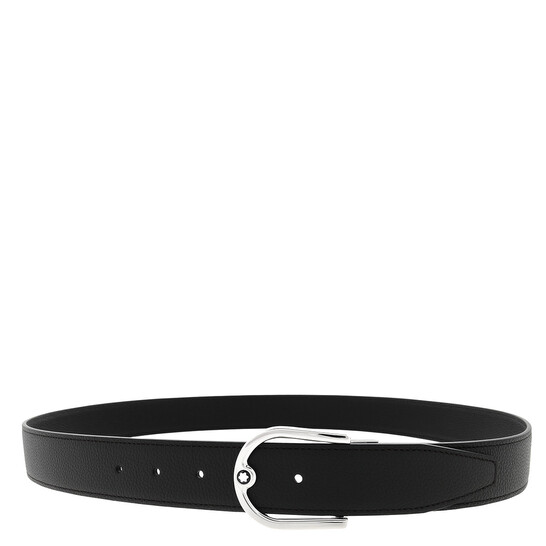 Montblanc Horseshoe Buckle Grainy 35mm Reversible Leather Belt