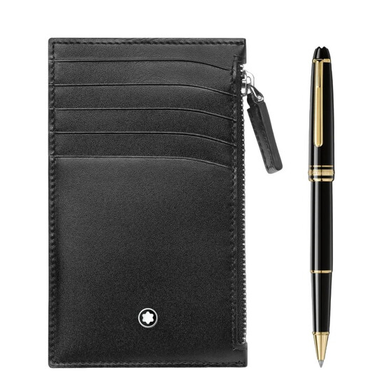 Montblanc Meisterstuck Classique Rollerball Pen and Leather Pocket 5 Credit card Set - 546x546