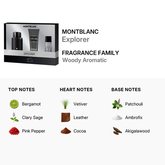 Montblanc Men's Explorer 3pcs EDP Gift Set Fragrances