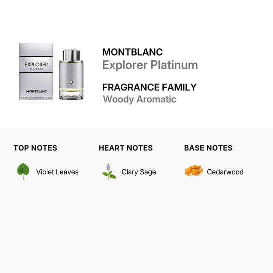 Montblanc Men's Explorer Platinum EDP Spray 3.4 oz Fragrances 3386460135818