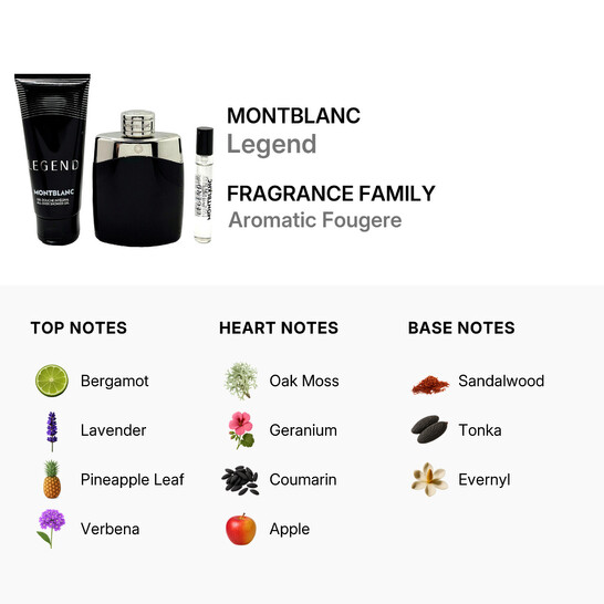 Montblanc Men's Legend 3pcs EDT Gift Set Fragrances 3386460139243