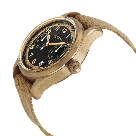 rima　0804 Montblanc Monopusher Chronograph Automatic Black Dial Watch