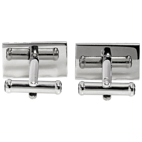 Montblanc Rectangular Stainless Steel Diamond Cufflinks 102693