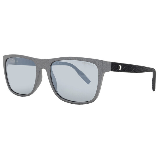 Montblanc Silver Flash Square Men's Sunglasses MB0209S 003